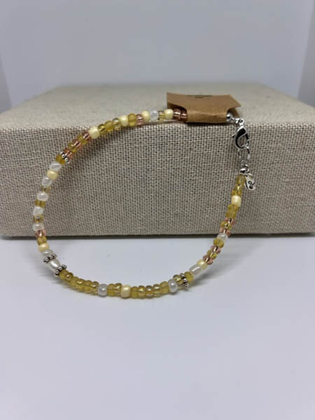 Pearl Yellow Elephant Anklet